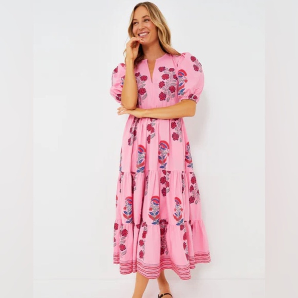 [Oliphant] Boca Pink Puff Sleeve Maxi